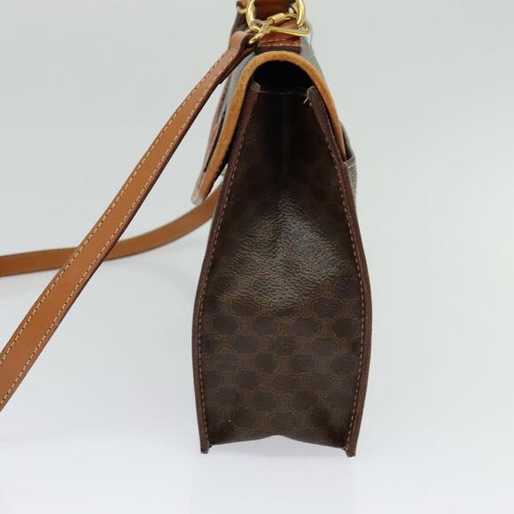 CELINE Macadam Canvas Hand Bag Pvc Leather Brown Gold - Picture 5 of 13